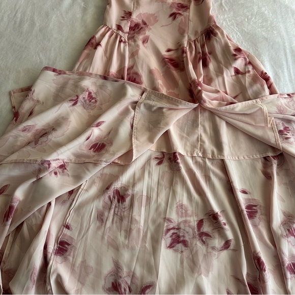 Abercrombie and Fitch Pink Floral Flutter Sleeve Midi Dress - Picture 6 of 10